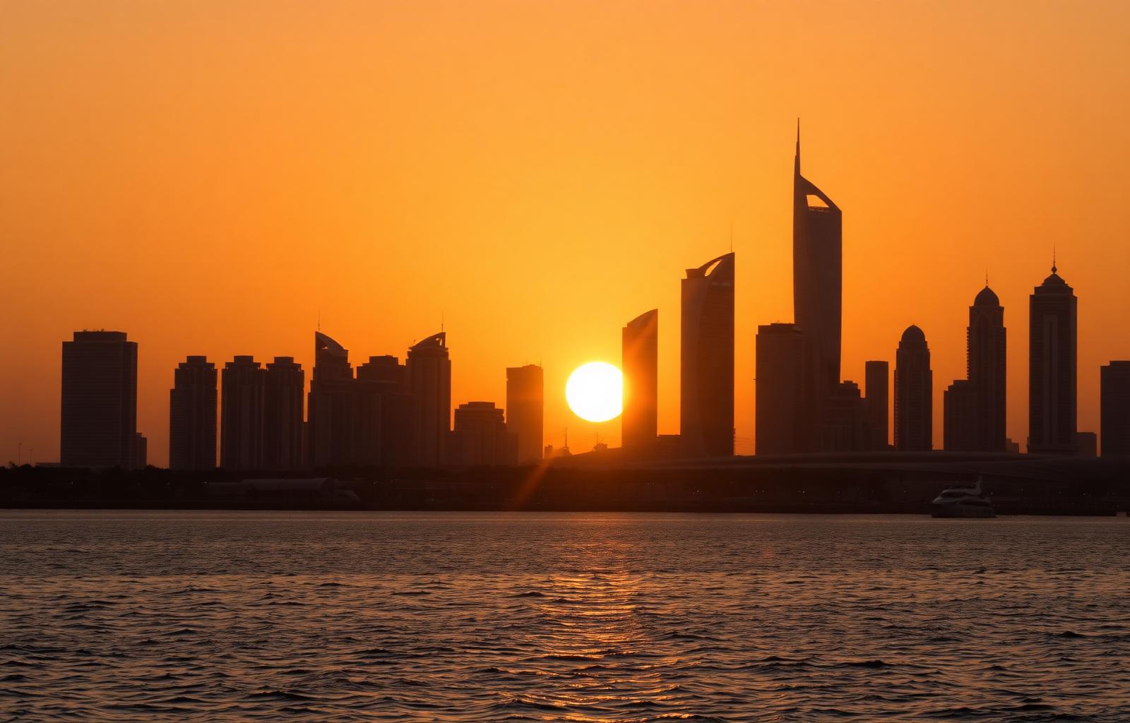أفق المنامة عند الغروب